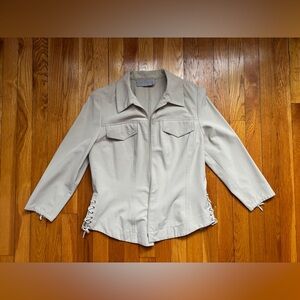 Vintage Beige Jacket with Lace-Up Sides